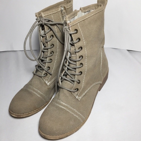 MIA Shoes - MIA Wayne Canvas Fabric Combat Motorcycle Boots